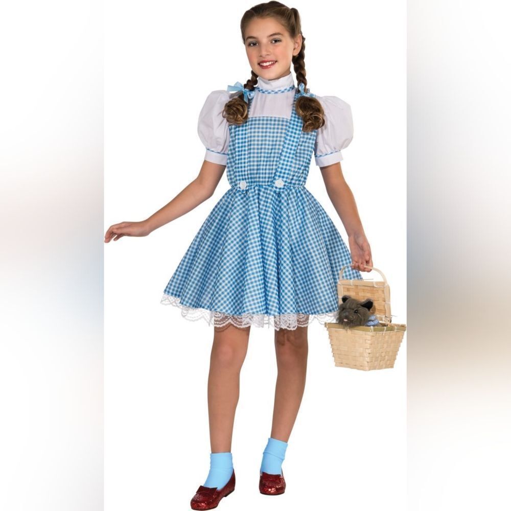 🩵Wizard of Oz Sequin Dorothy Wig & Costume Youth Medium 8-10